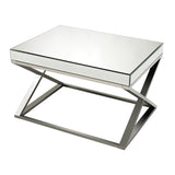 Sterling Klein Metal & Glass Coffee Table (Mirror & Silver)