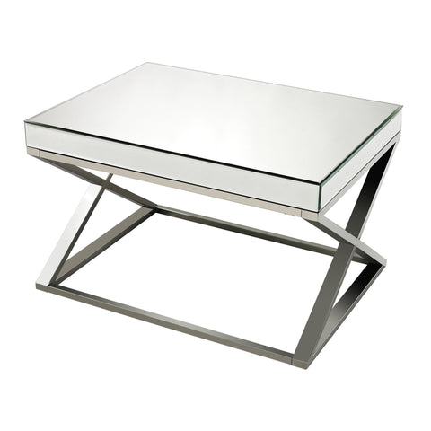 Sterling Klein Metal & Glass Coffee Table (Mirror & Silver)