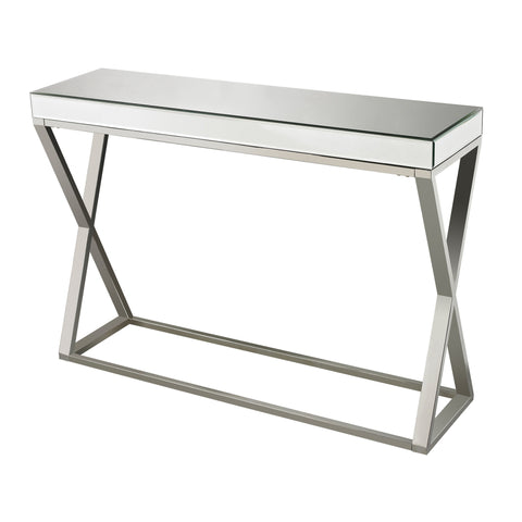 Sterling Klein Glass & Metal Console Table (Mirror & Silver)