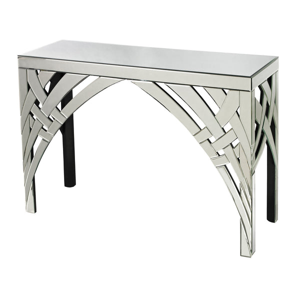 Sterling Curved Ribbons Mirrored Console Table (Silver)