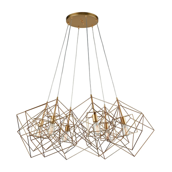 Box Cluster Gold Leaf Light Vintage Fixture Ceiling Pendant