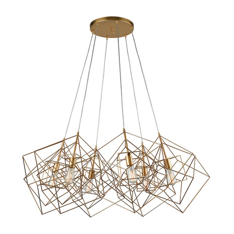 Box Cluster Gold Leaf Light Vintage Fixture Ceiling Pendant