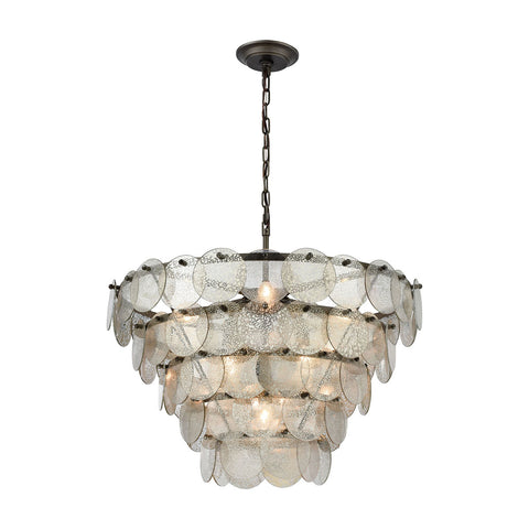 Airesse Brushed Slate Mercury Glass Light Vintage Fixture Ceiling Chandelier