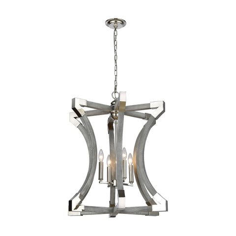 Mies Large Gray Polished Nickel Light Vintage Fixture Ceiling Pendant