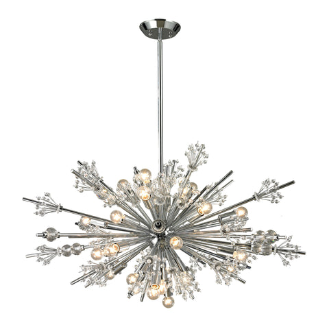 Starburst 24-Light Polished Chrome Light Vintage Fixture Ceiling Chandelier