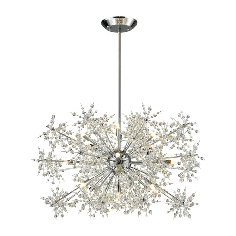 Snowburst 15-Light Polished Chrome Light Vintage Fixture Ceiling Chandelier