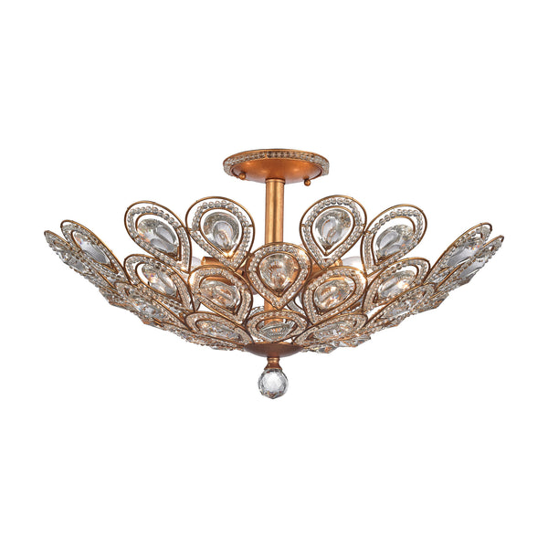 Evolve 8 Light Matte Gold Light Fixture Ceiling Deco Vintage Semi Flush Mount