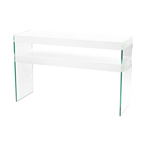Dimond Home Leen Glass & Wood Console Table (Clear & White)
