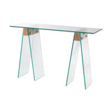 Dimond Home Frankfurt Console Table (Clear Glass & Natural Woodtone)