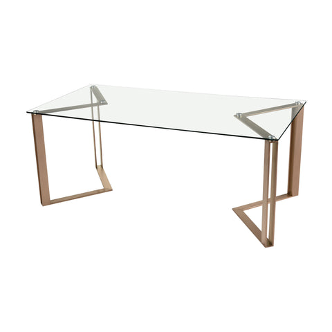 Acuity Rose Gold Clear Vintage Room Banquet Dining Table