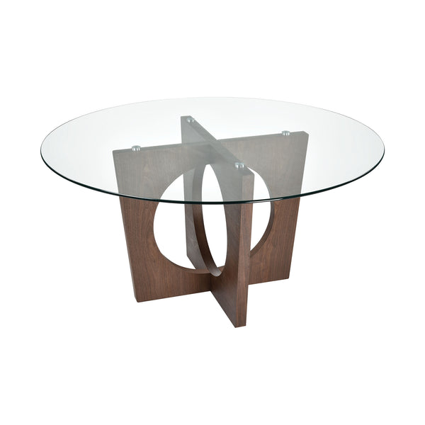 Atria Walnut Clear Vintage Room Banquet Dining Table