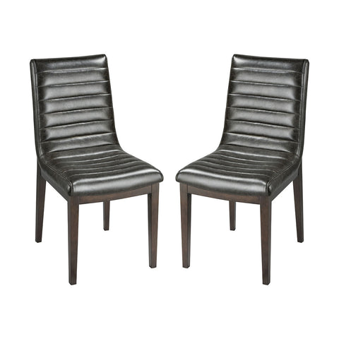 Supperclub PM Set Of 2 Aged Black Faux Leather Birch Wood Stain Dining Chair