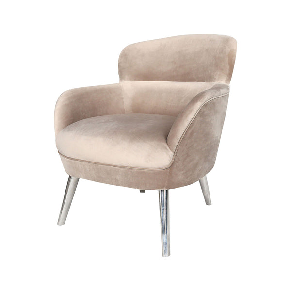 Moxie Mink Velvet Stainless Steel Legs Modern Lounge Dining Chair