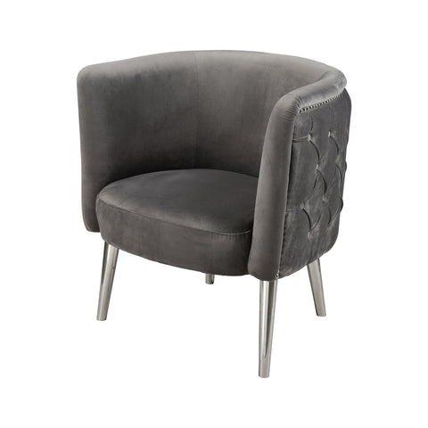 Black Pudding Grey Velvet Modern Lounge Dining Chair