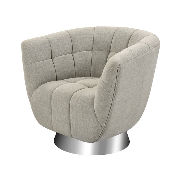 Patrol In Grey Linen And Stainless Steel Modern Lounge Dining Chair