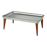 Sterling Rushbrook Mid-Century Glass & Wood Coffee Table (Mirror & Walnut)