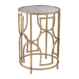 Sterling Modern Forms Metal & Glass Accent Table (Gold with Clear Top)