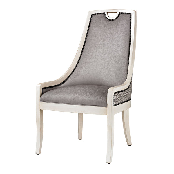 Sterling Stage Wood & Fabric Chair (Gray & White)
