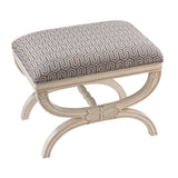 Sterling Stage Linen & Wood Bench (Gray & White)