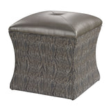 Sterling Luxe Wood Ottoman (Multiple Colors)