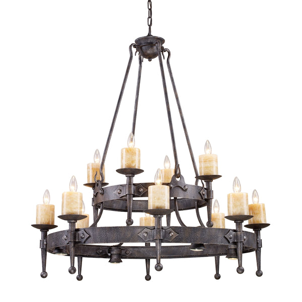 Cambridge 8+4+4-Light Moonlit Rust Light Vintage Fixture Ceiling Chandelier
