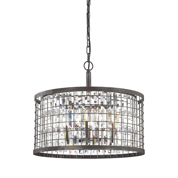 Nadina 6-Light Silverdust Iron Light Vintage Fixture Ceiling Chandelier