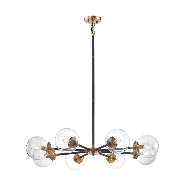 Boudreaux 8-Light Matte Black and Antique Gold Light Vintage Fixture Chandelier