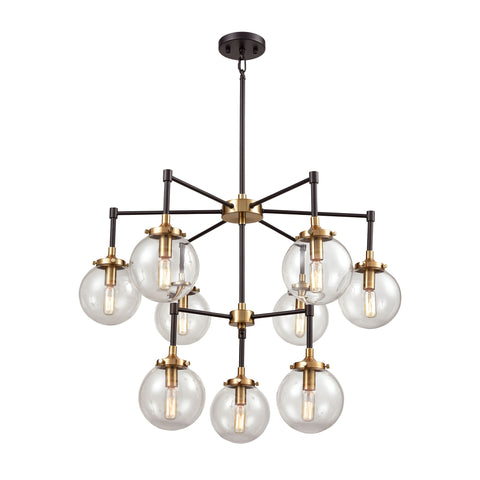 Boudreaux 9-Light Matte Black/Antique Gold Light Vintage Fixture Chandelier