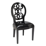 Sterling Baroque Wood & Fabric Side Chair (Black)