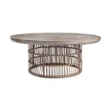 Dimond Home Refuge Concrete & Rattan Wicker Coffee Table (Dark Gray)