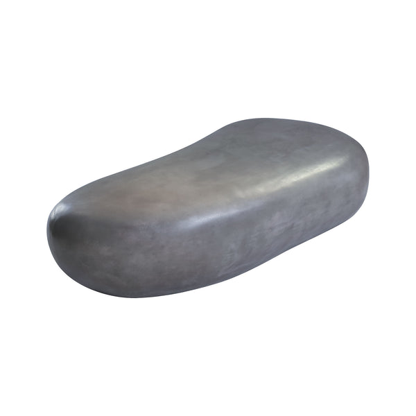 Pebble In Polished Concrete Acrylic Grey Storage Footrest Stool Ottoman Bench