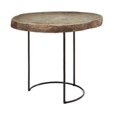 Dimond Home Stone Slab & Metal Wire Frame Table – Short (Black & Gray)