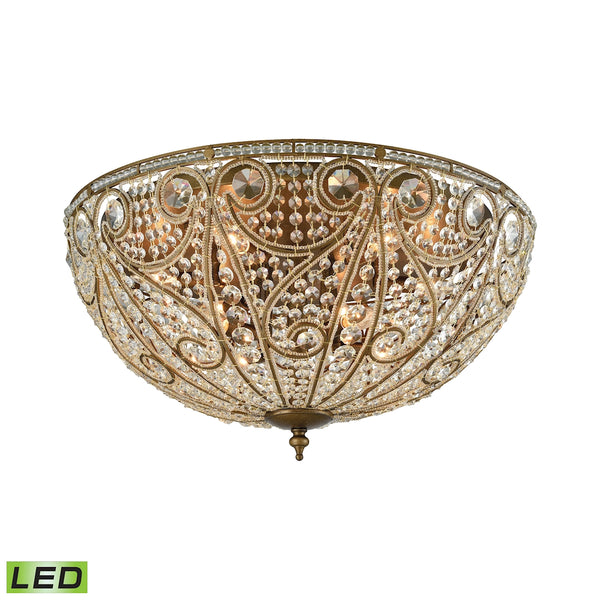 Elizabethan 10-Light Dark Bronze LED Bulb(s) Table Dining Room Flush Mount