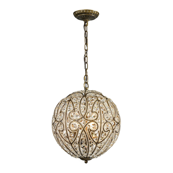 Elizabethan (existing) Collection 6 light Dark Bronze Glass Vintage Pendant