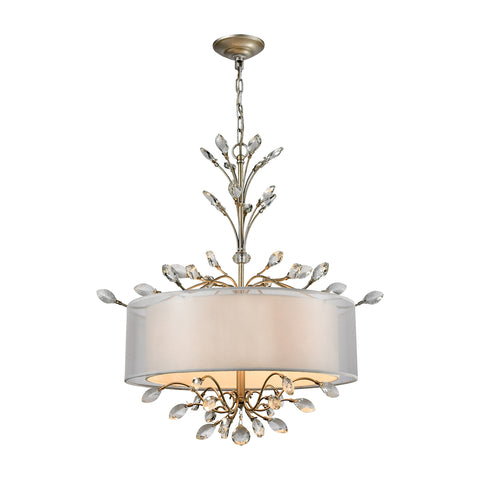 Asbury 4-Light Aged Silver Light Vintage Fixture Ceiling Chandelier