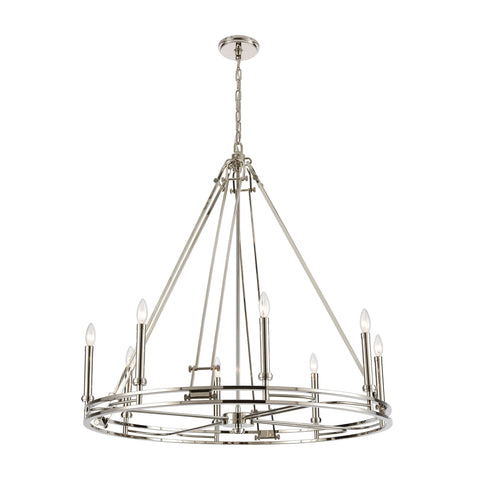 Bergamo 8-Light Polished Nickel Light Vintage Fixture Ceiling Chandelier