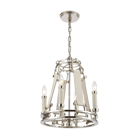 Bergamo 4-Light Polished Nickel Light Vintage Fixture Ceiling Chandelier