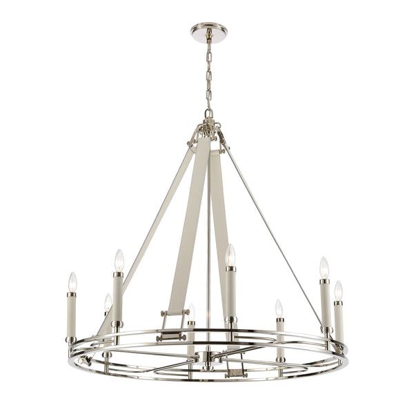 Bergamo 8-Light Polished Nickel Light Vintage Fixture Ceiling Chandelier