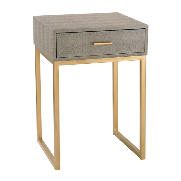 Sterling Shagreen & Metal Side Table (Gray & Gold)