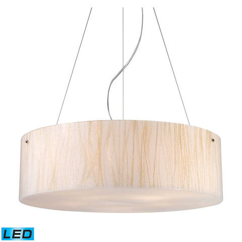 Modern Organics-5-Light White Sawgrass Polished Chrome LED 800 Lumens Pendant