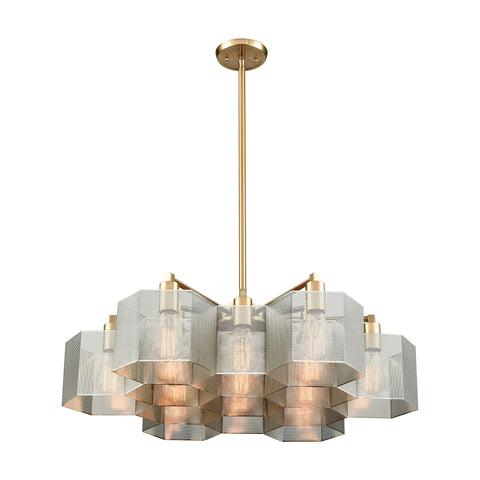 Compartir 13 Polished Nickel/Satin Brass Glass Vintage Fixture Ceiling Pendant