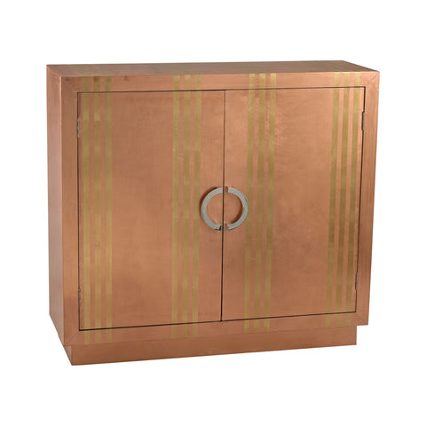Dimond Home Gold Stripe Wood & Copper Cabinet