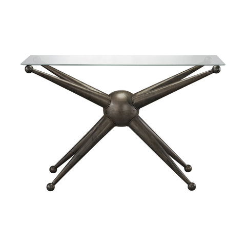 Sterling Pulse Metal Accent Table (Black with Clear Top)
