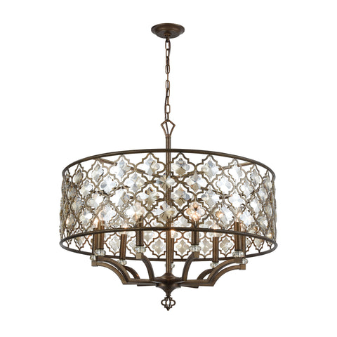 Armand 9-Light Weathered Bronze Light Vintage Fixture Ceiling Chandelier