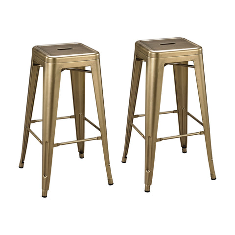 Sterling Acento Metal Stools – Set of 2 (Gold)