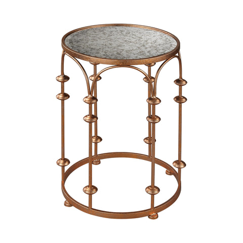 Sterling Metal & Glass Arch Accent Table (Copper & Mirror)