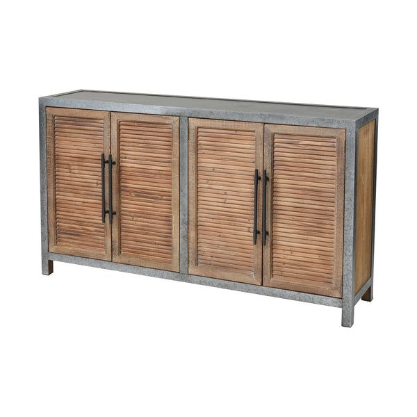 Badlands Drifted Oak Aged Iron 2-Door Wood Metal Dresser Credenza Cabinet