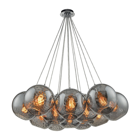 Options 12 Light Polished Chrome Light Glass Vintage Fixture Ceiling Pendant