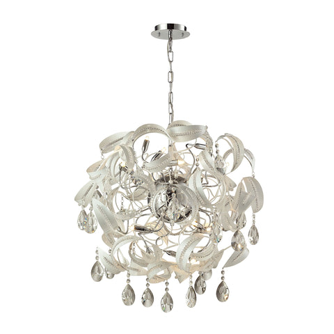 Zebula 18-Light White with Crystals Light Vintage Fixture Ceiling Chandelier