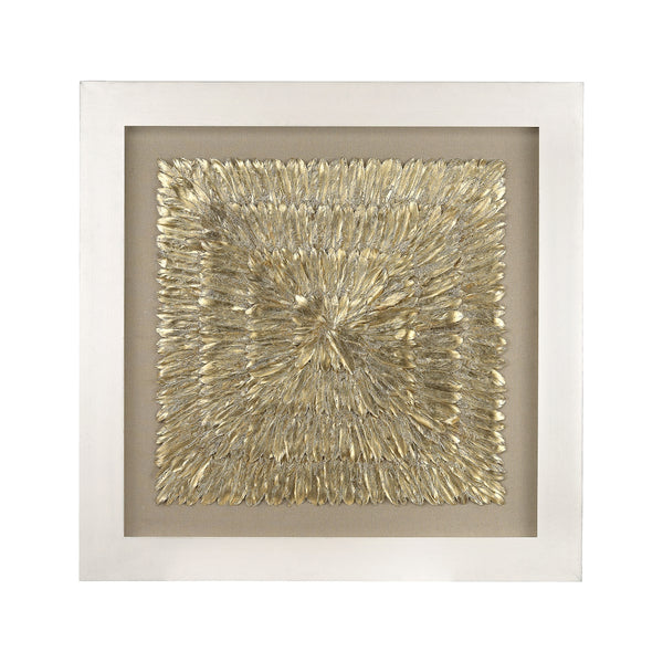 Gold Feather Spaturral Gold Linen Prints Canvas Signs Painting Abstract Wall Art